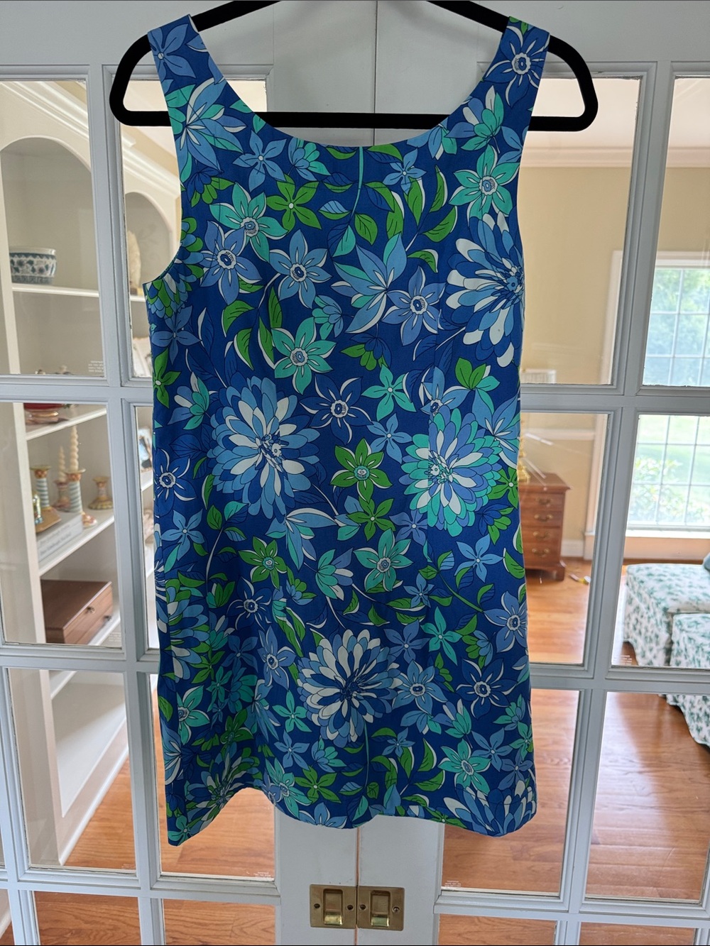 J. Crew Blue Green Floral Button-Front Mini Dress - Picture 6 of 7